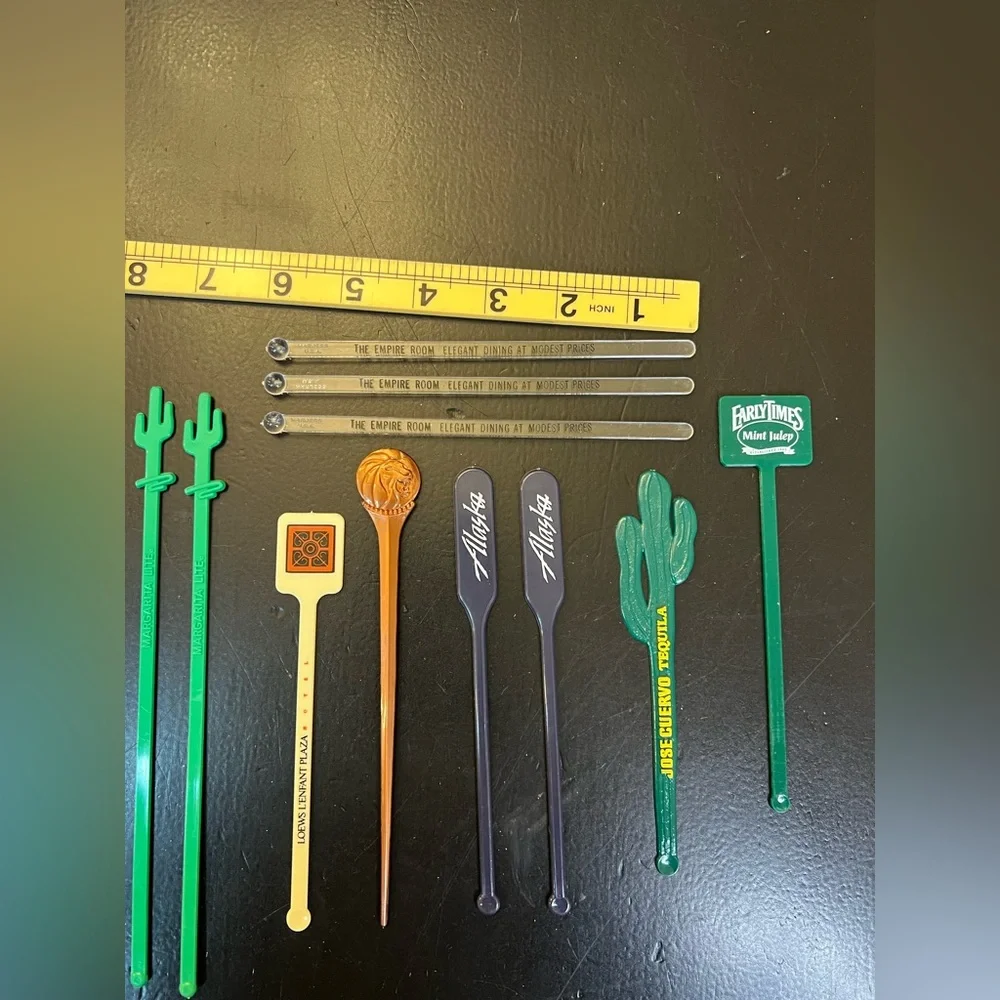 Vintage Swizzle STICK Alcoholic Drink Stirrers Cactus Tequila‎ Alaska Lot